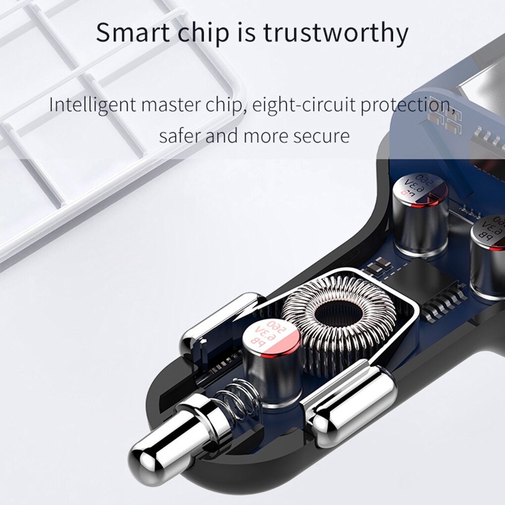 Bluetooth 5.0 Car Mp3 Player Adapter Battery Voltage Noise Reduction TF Card Hands-free Dual USB Charger