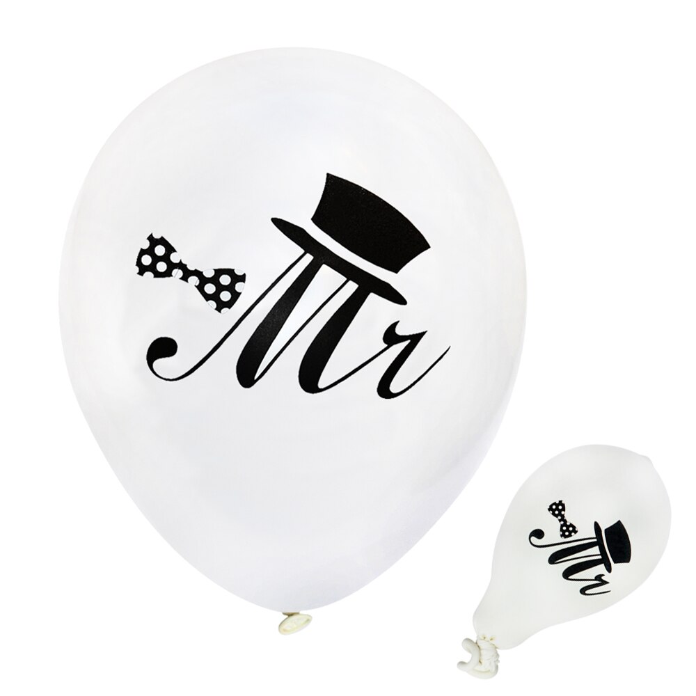 10 st/set runt vitt tryck mr&mrs latexballonger brud att vara kärlek förlovning höna bröllopsfest dekoration festtillbehör