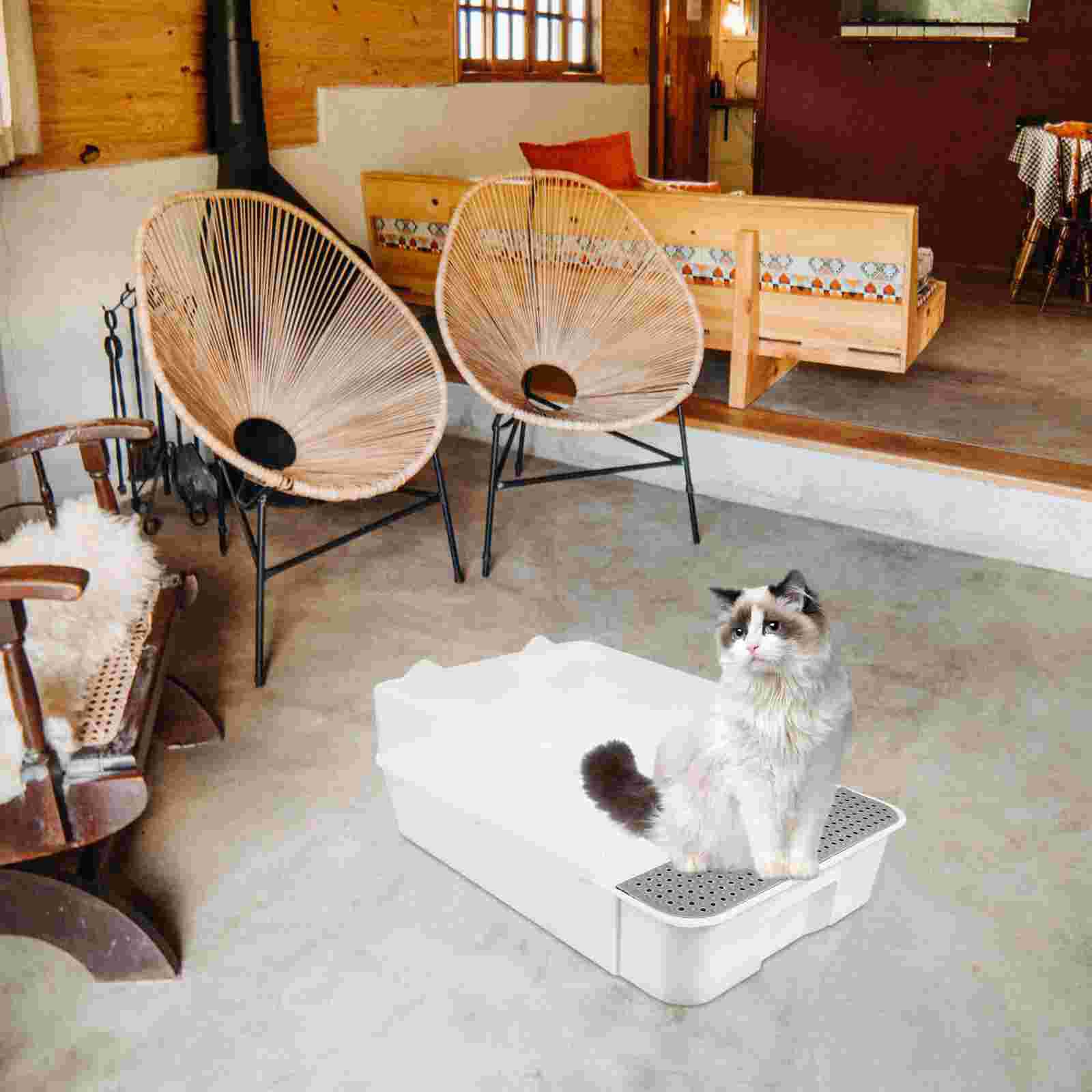 Cat Litter Box Semi-enclosed Cat Toilet Splash-proof Toilet Litter Tray Box