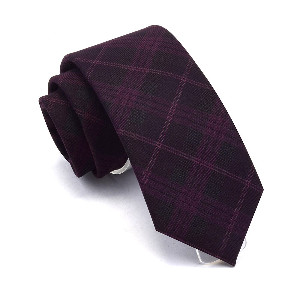 Gusleson slim slips 7cm plaid halsbånd til mænd tr jakkesæt materiale slips til bryllupsfest virksomhed rød grøn bomuld gravata: 09