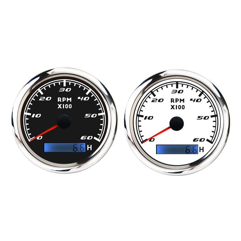 Universal Speedometer 12V/24V Odometer 85mm LCD Hourmeter Tachometer Backlight for Marine Car Motorcycle