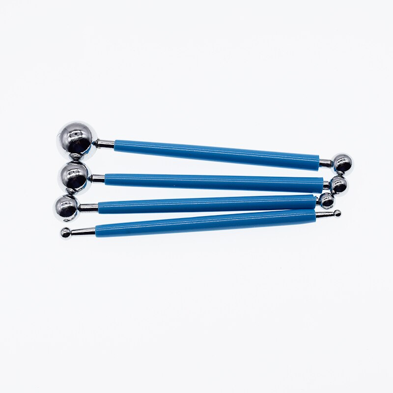 Polymer Clay Tool 4pcs/set Stainless Steel BJD Molding Ball Stylus Paper Flower Petal Make pottery tools