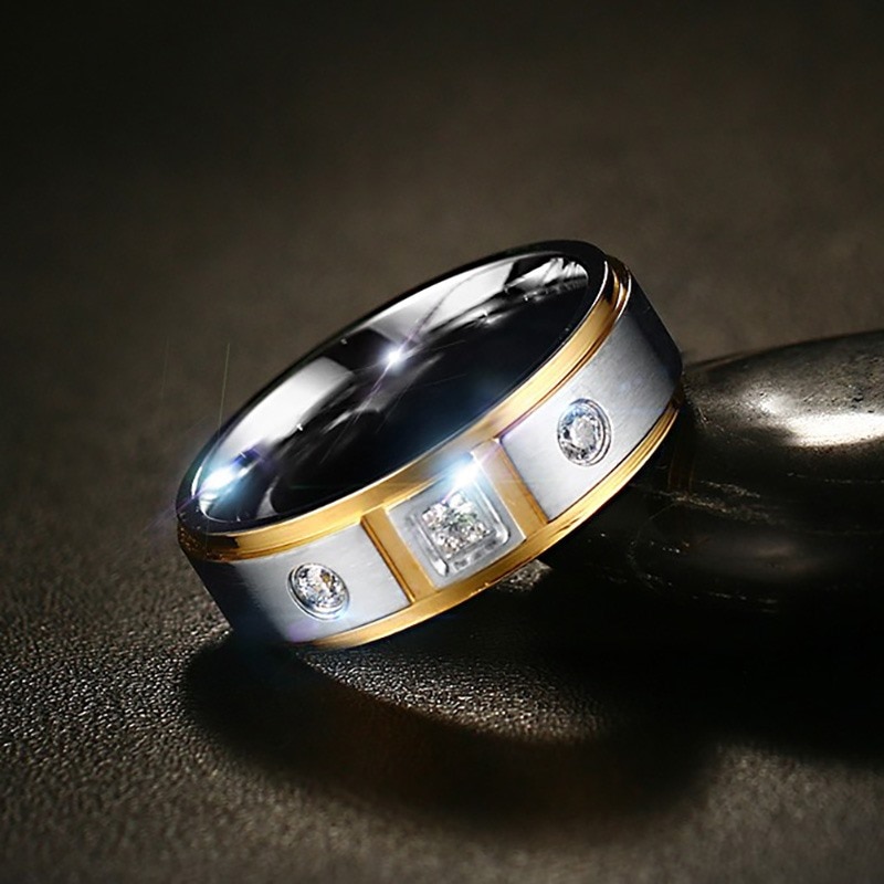 Vnox Vrouwen Cz Ring Wedding Engagement Sieraden Roestvrij Stalen Metalen