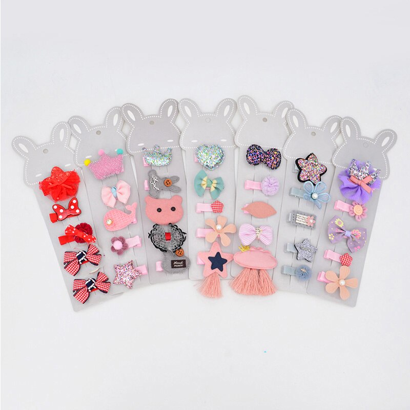 5 teile/satz Kinder Baby Haar Clips Kinder Mädchen Bögen Crown Haarnadel Haarbandjes Baby Clips Haar Zubehör Barettes Fille Enfant