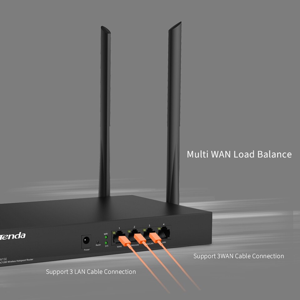 Tenda W15Ev2.0 Wireless Router AC1200 Router WIFI Repeater With 4 High Gain Antennas Wider Coverage Easy Set Up