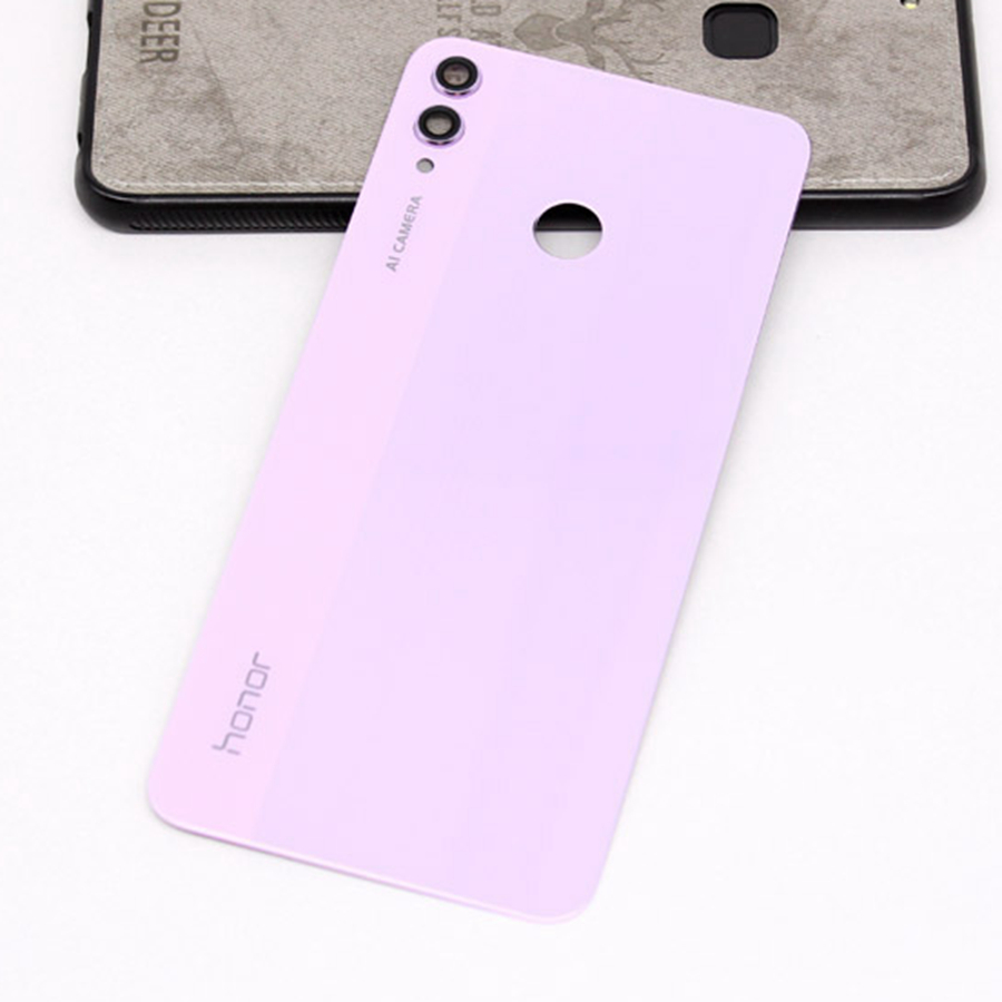 for Honor 8X Battery Cover Back Glass Rear Door Housing Case For Huawei Honor 8X Battery Cover JSN-L21 L22 L23 L42 LX1 AL00: Purple With Lens