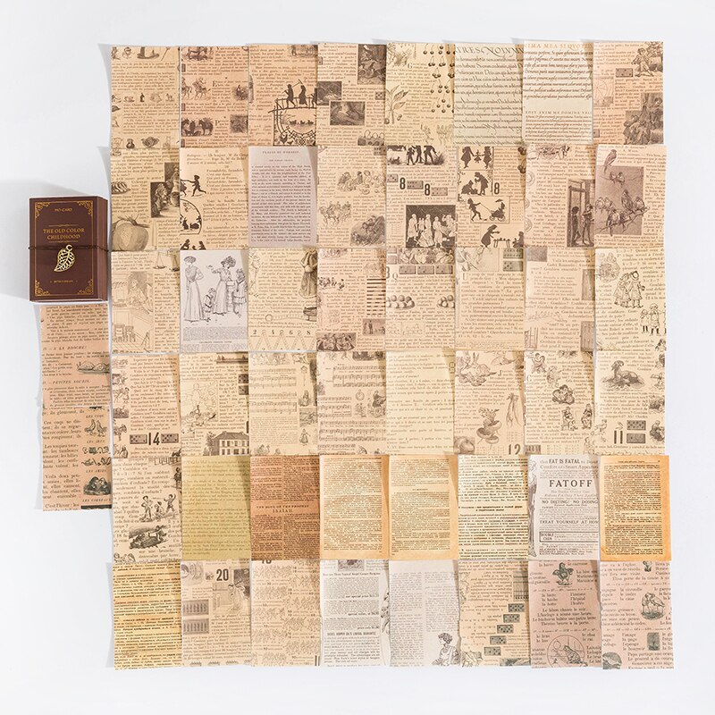 100 hojas de obra maestra de escritor, pequeño libro de recortes, material de decoración diy vintage, marcador de Arte de papel artesanal, papel de origami: 7