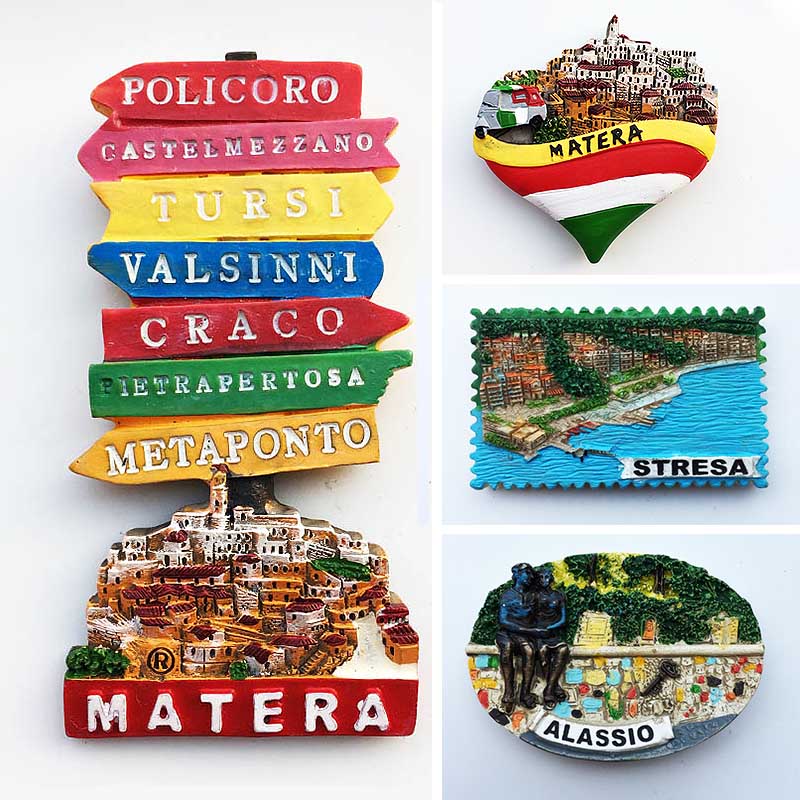 Italia Fridge Magnets Italy Matera Alassio Stresa Tourism Souvenir for the house Refrigerator Magnetic Stickers Home Decoration