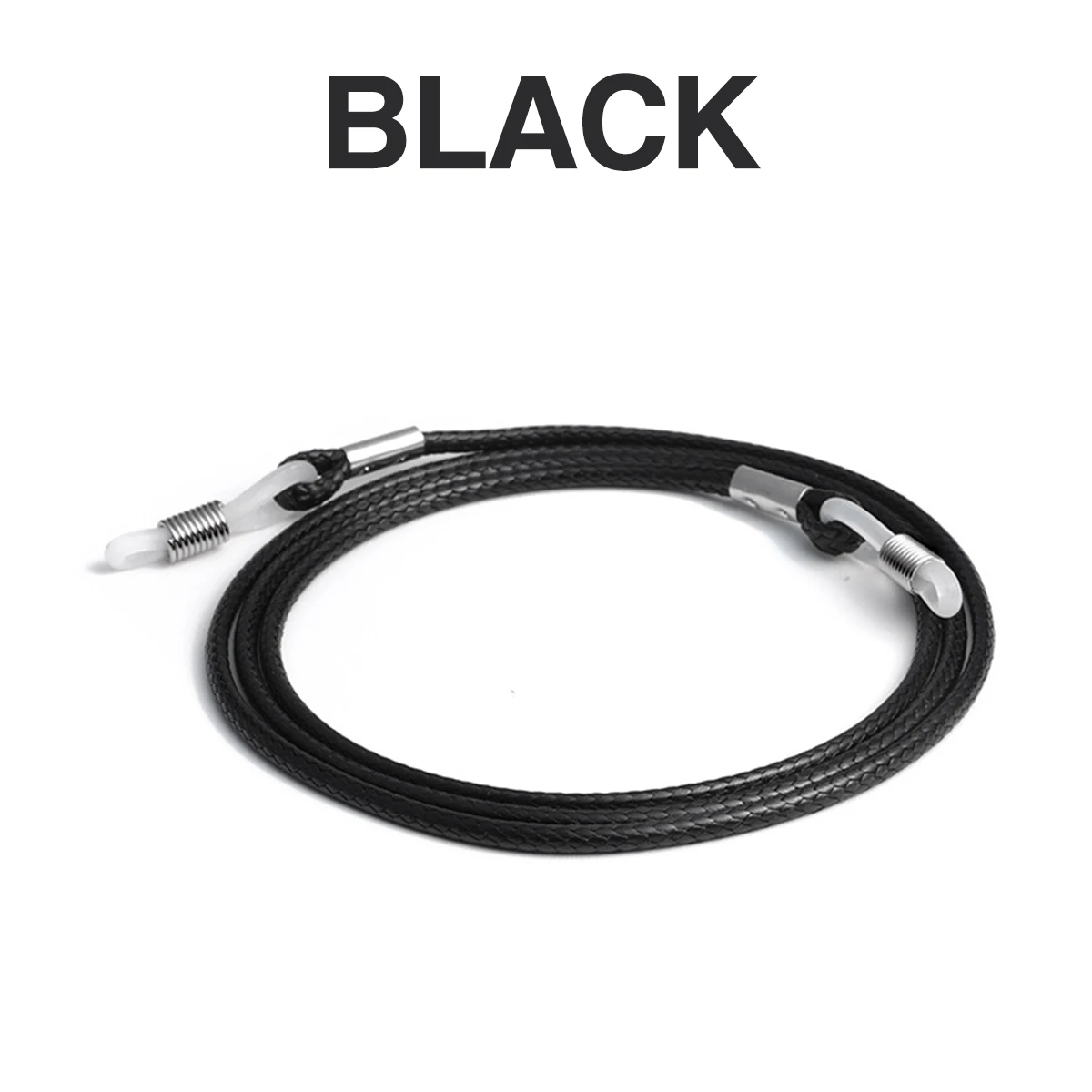 Solid Braided Glasses Strap Neck Cord Adjustable Sunglasses Eye Glasses Chain Rope Lanyard Holder Anti Slip Eyewear Accessory: black
