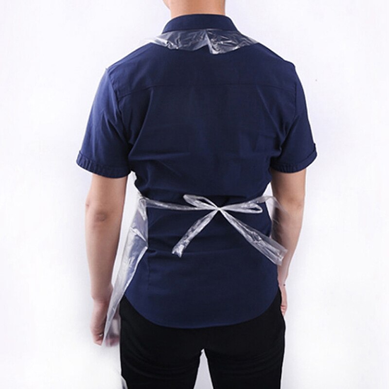 100 pièces jetables coiffeur tabliers imperméable hommes femmes coiffure Cape ménage tablier robe beauté Spa coupe de cheveux tablier