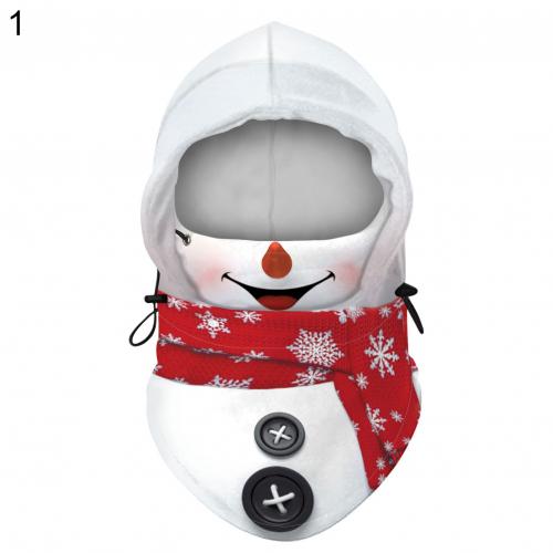 Kerst Digitale Afdrukken Volwassen Unisex Kerst Digitale Afdrukken Winter Winddicht Skiën Warm Hooded Gezicht Cover: 1