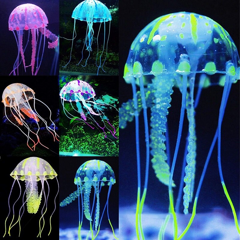 Artificial Swim Glowing Effect Jellyfish Aquarium Decoration Fish Tank Landscaping Imitation Jellyfish Aquatic Ornament Tools