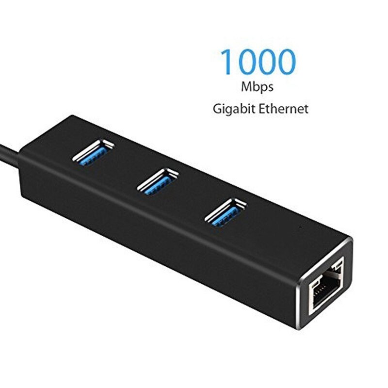 3 Häfen USB-C zu USB 3,0 Hub mit Gigabit Ethernet RJ45 LAN Netzwerk Adapter Hub zu 10/ 100/100 0Mbps verdrahtet USB Netzwerk