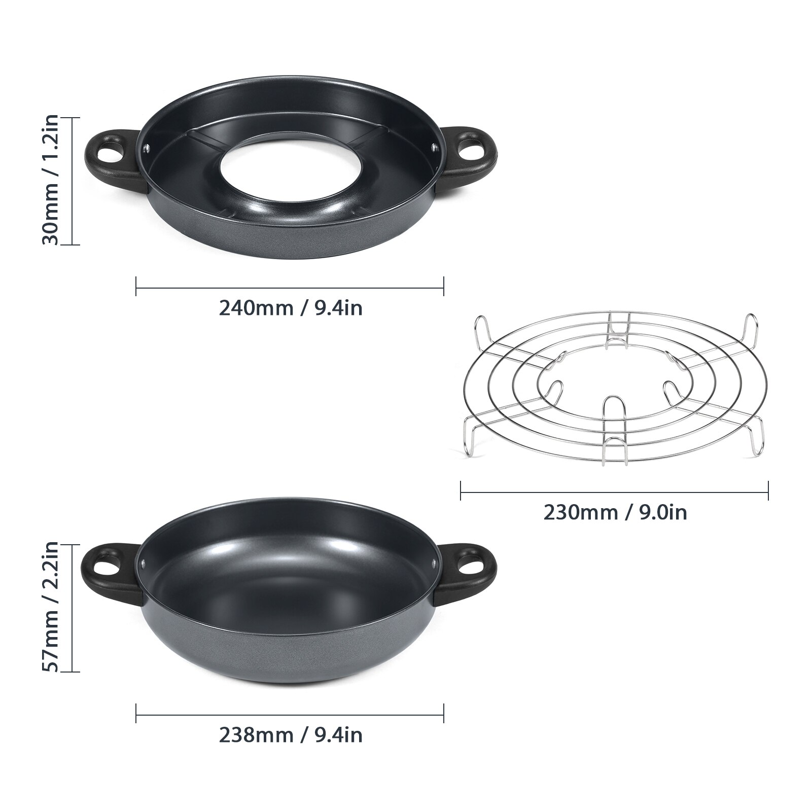 Dual Purpose Barbecue Grill Pan Frypan BBQ Grills Round Pan for Camping Hiking Backpacking Barbecue Tool
