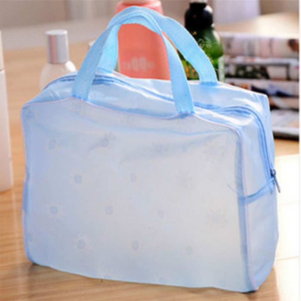 Portátil maquiagem toiletry saco de viagem lavagem cosméticos escova de dentes organizador acessório doméstico íntimo prático à prova dwaterproof água: blue