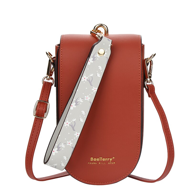 Bolso cruzado pequeño de piel sintética para mujer, bandolera de hombro para chica, color amarillo,: Rojo