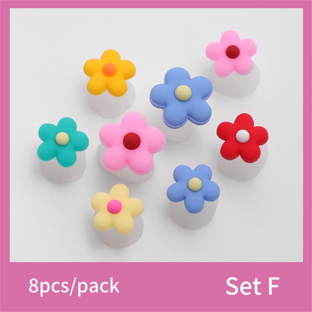 8Pcs Silicone Toe Separator Daisy Flower Pearls Charming Foot Divider Form Salon Manicure Pedicure Care Nail Art Tools: F