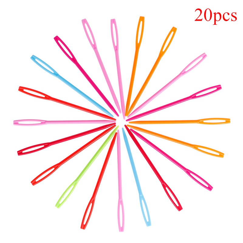 Bricolage 20/100 pièces Crochet crochets pull tissage outils aiguilles à tricoter plastique 7CM multicolore tapisserie laine fil aiguille: 20pcs
