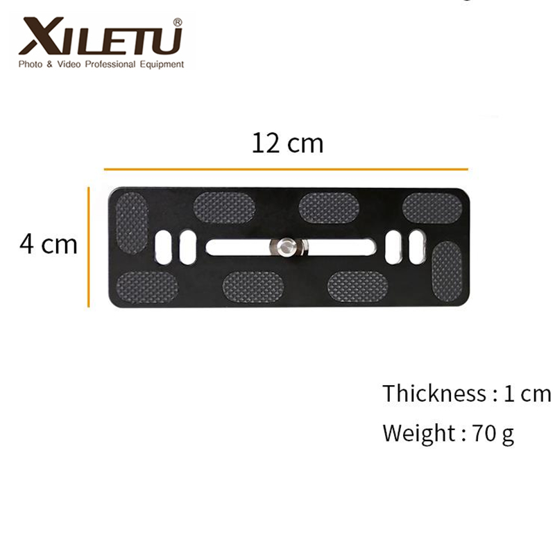 XILETU QR-120 universale morsetto di serraggio + PU-120 piastra a sgancio rapido 1/4 '-3/8 pollici vite per treppiede e monopiede lunghezza 120mm * larghezza 38mm: PU-120 Plate