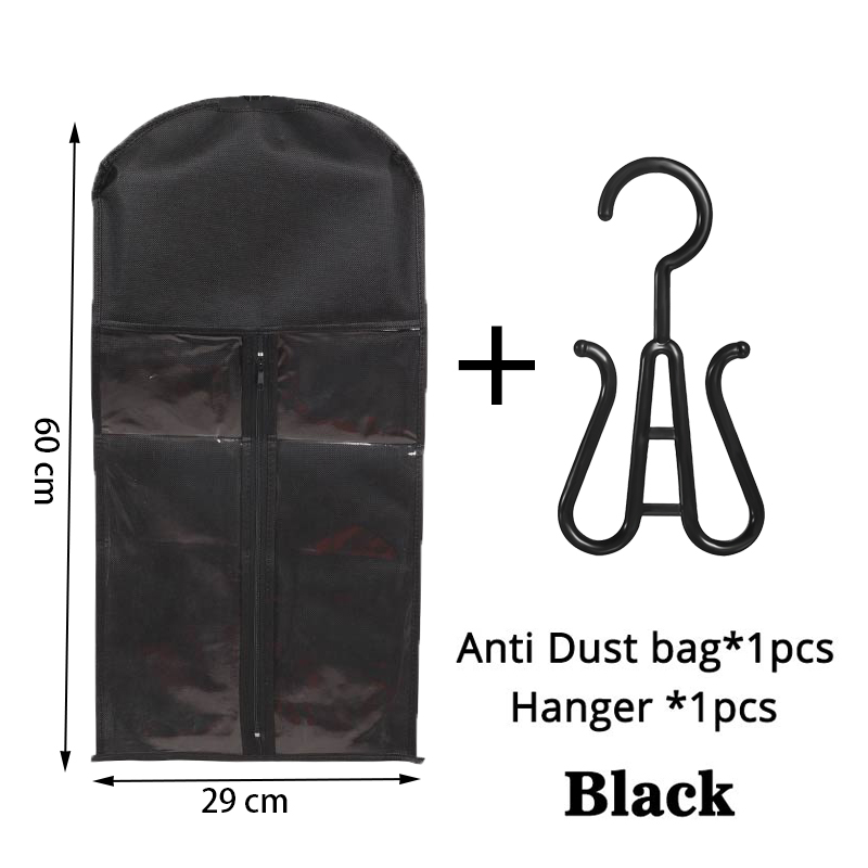 1Set Pruik Opbergtas Met Hanger Haartassen Met Plastic Hanger Voor Maagdelijk Haar Zwarte Pruik Organizer Hangers Voor Meerdere Pruiken Nieuw: Rood