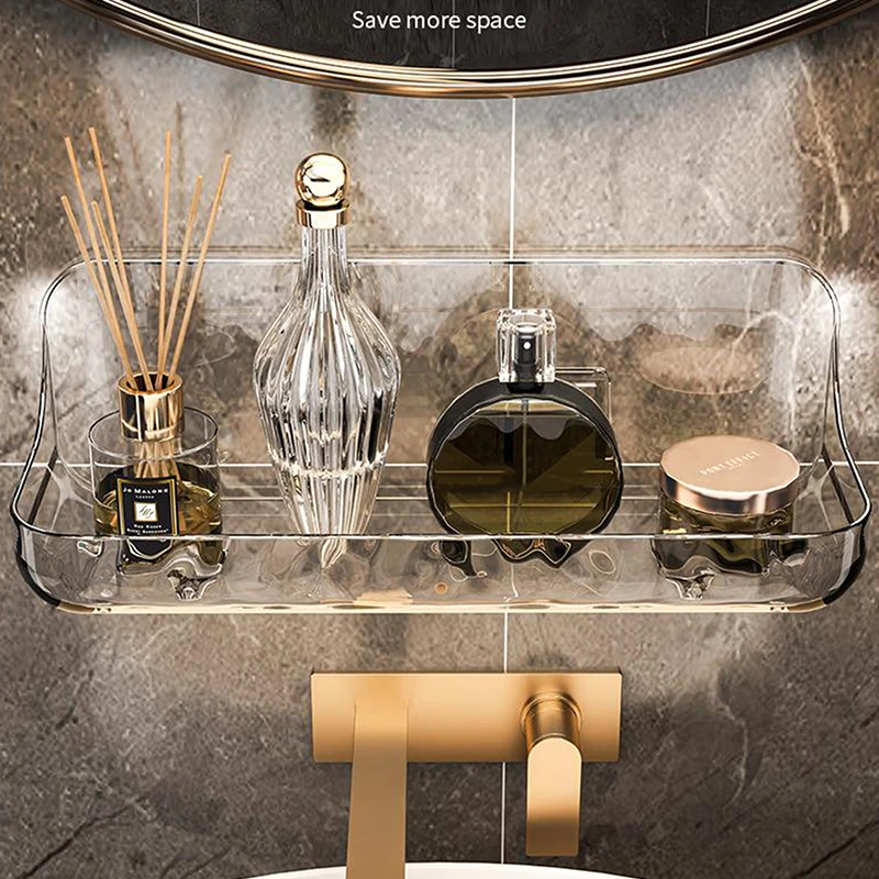 Bathroom Shelves Punch Free Wall-mounted Skin Care Products Storage Rack Toiletries Shelf Shampoo Holder Bathroom Accessories