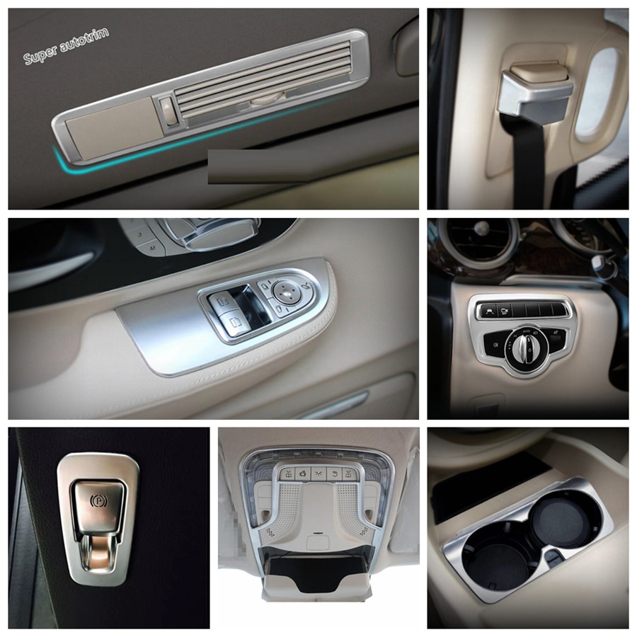 Lapetus matt Innen umrüsten Bausatz Sicherheit Gürtel Schnalle/Tasse Halfter Abdeckung trimmen Für Mercedes-Benz V Klasse V260 w447 - ABS