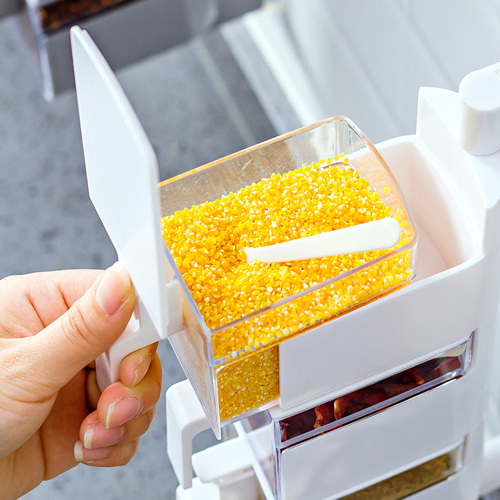 Kitchen supplies salt cans wall hanging free punch household seasoning jars bottle storage box spice box set MJ1020