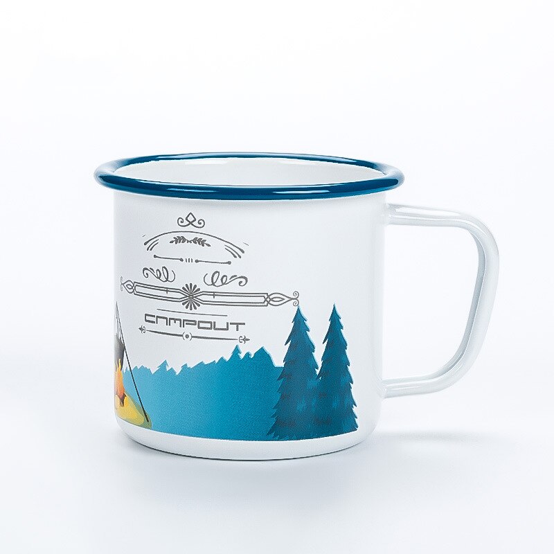 Taza de Camping esmaltada de 300ml, colorida, de Metal esmaltado para café, té y campamento, tazas para acampar, senderismo, mochilero, Picnics de pesca