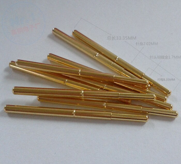 50Pcs 2Mm Ronde Probe 1.7Mm Ronde Test Naald PA125-J Lente Vingerhoed Ronde Hoofd Lente Test Probe