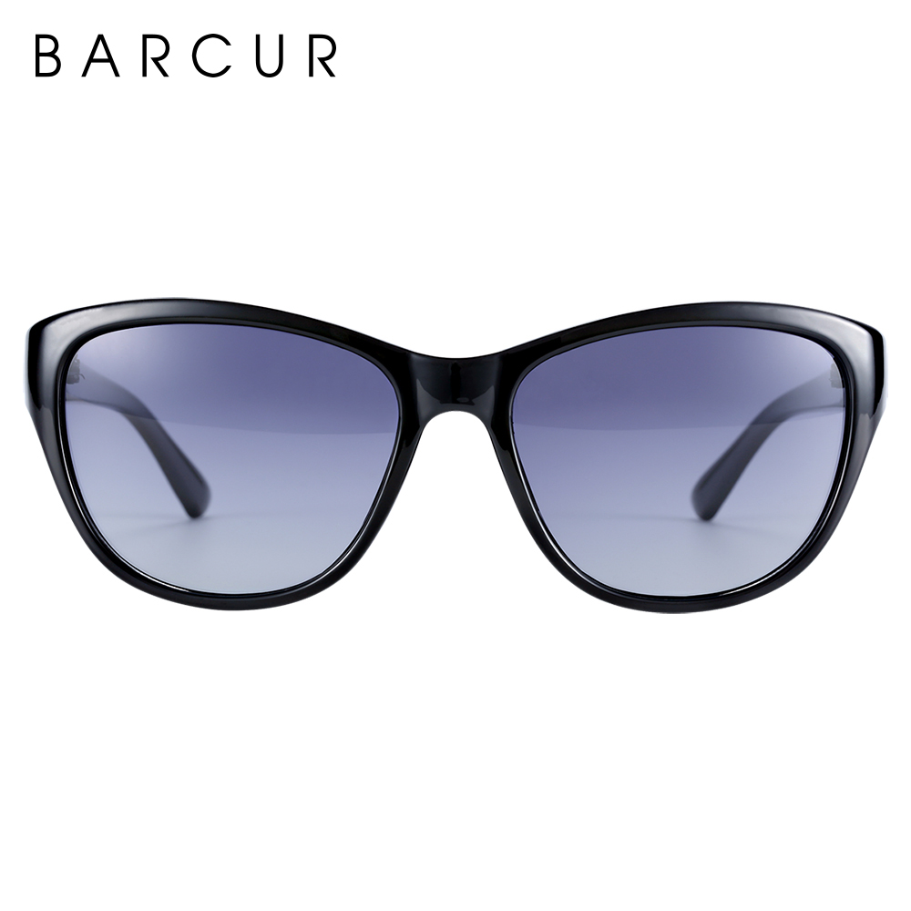 Barcur tr90 senhoras óculos de sol gradiente uv400 olho de gato óculos polarizados