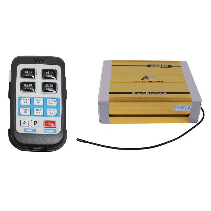 12V 200W 9 Tone Car Warning Alarm System Police Siren Horn Square Speaker with MIC System Wireless Remote Control accessories: 200w Power Box