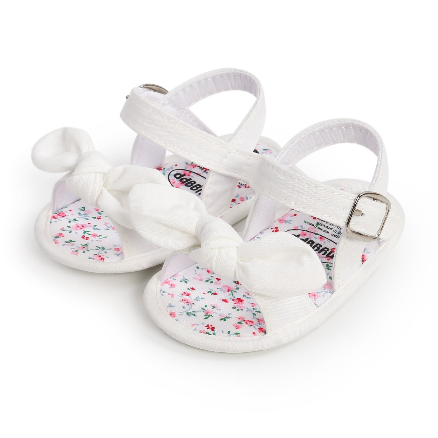 Zomer Leuke Boog Zachte Zool Kindje Sandalen Peuters Comfortabele Babyschoenen Voor Girl Pasgeborenen Casual Crib Schoenen Prewalkers: white / 0-6 months