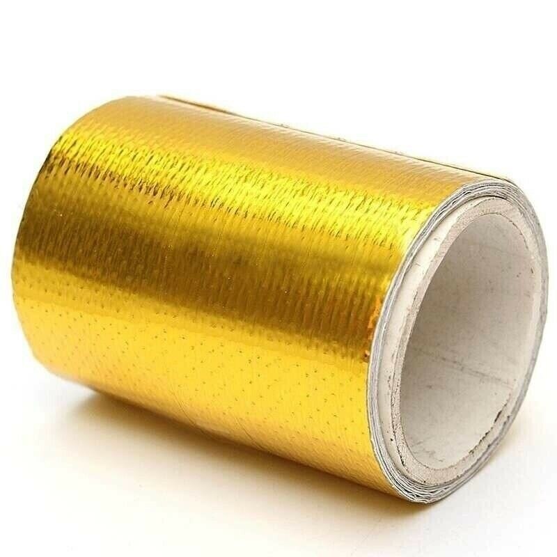 Air Intake Heat Shield Wrap Tape Car Exhaust Exhaust Tape Fiberglass Foil Tape Gold Heat Insulation Sealed