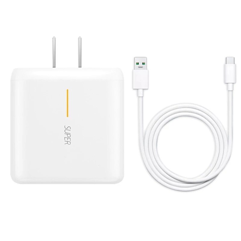 Supervooc 2.0 Fast Charger For OPPO Find X2 Pro Reno 5 5G 3 4 Pro Ace 2 X20 X2 Realme X50 Pro RX17 Pro 1M USB Type-C Cable