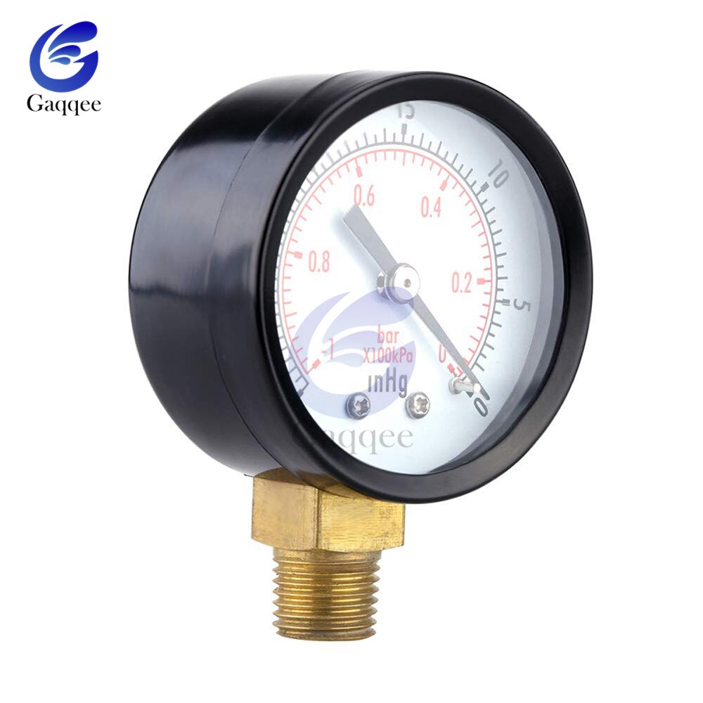 Portable Dual Scale Dial Gauge 1/4" NPT -30HG/0PS Vacuum Pressure Meter Gauge Manometer 2" Dial Display Digital Pressure Gauge