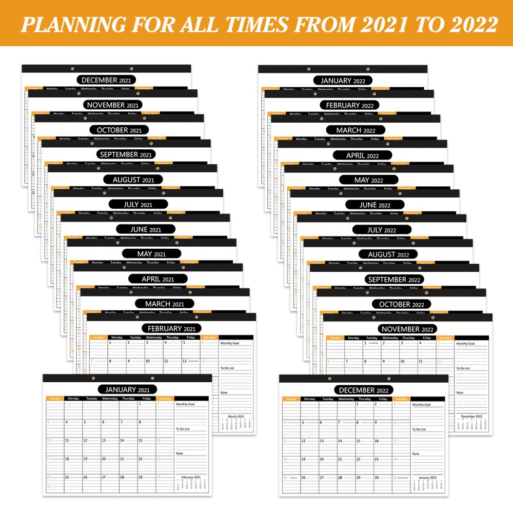 STOBOK -2022 Desk Calendar 2 Years Monthly Planner Runs from January 1, to 31, 2022 Desk/Wall Calendar for Organizing &