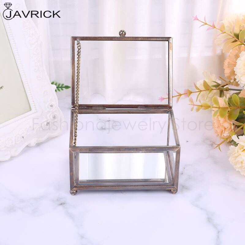 Transparent Glass Ring Box - Eternal Flower Storage Holder - Nordic Home Decor Ornament