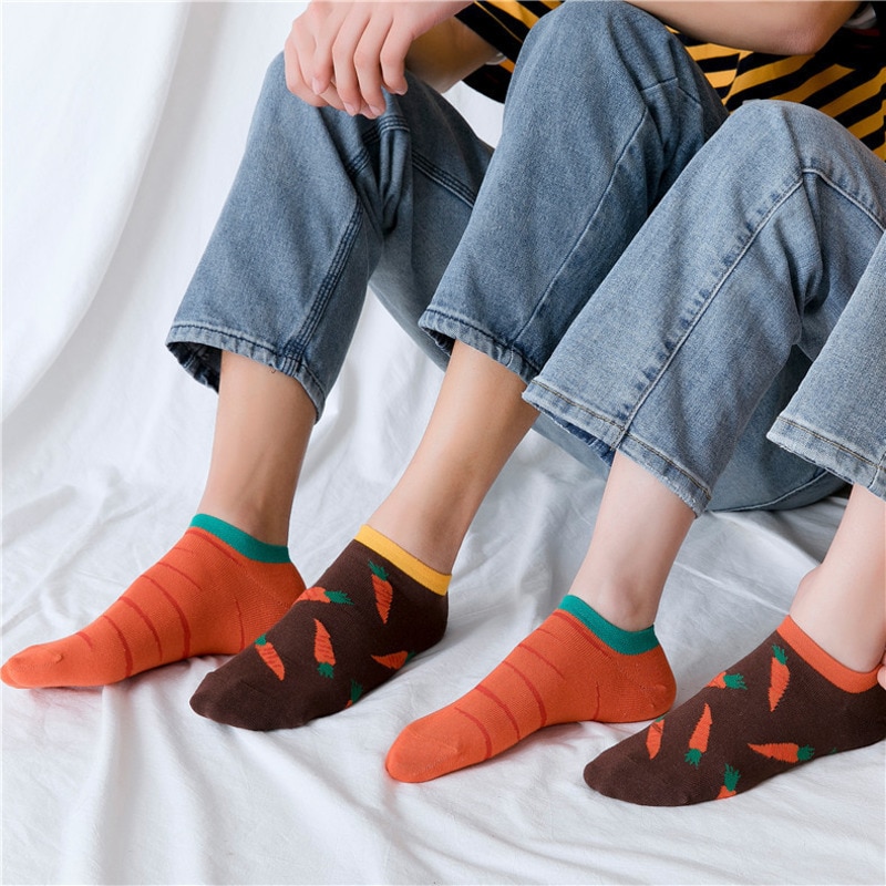 Söta strumpor kvinnor sommar tecknad tryckt bomull korta roliga strumpor män glada ankel unisex strumpor meias calcetines