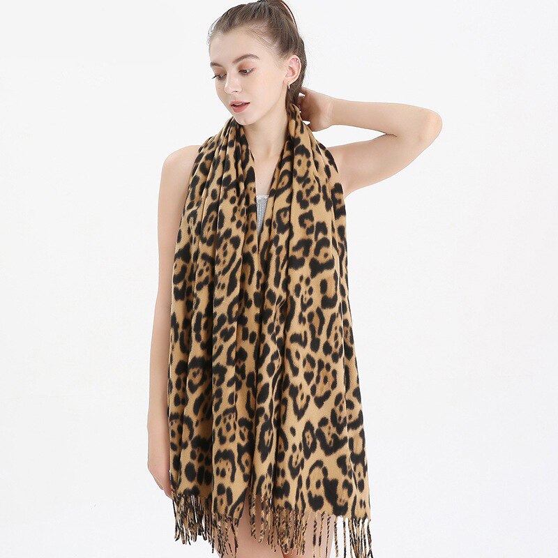 Leopard Shawl Shrugs For Women 200*72 Stole Bridal Wedding Wrap Shawl Cape Cloak Bolero Winter Warm Brown Ivory Scarf Shawls