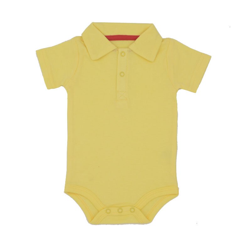 Zomer Baby Boy Kraag Korte Mouw Katoen Driehoek Romper Pasgeboren Baby Kleding: YELLOW