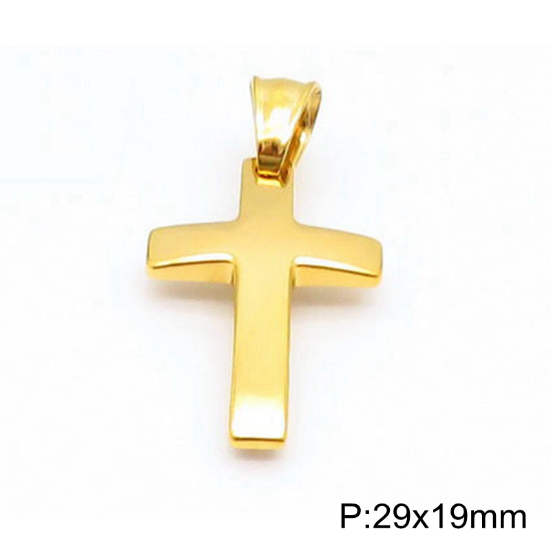 Cruz Pendant For Women Men Polished Stainless Steel Waterproof Simple Shiny Pendant Never Fade: Blue Zinc