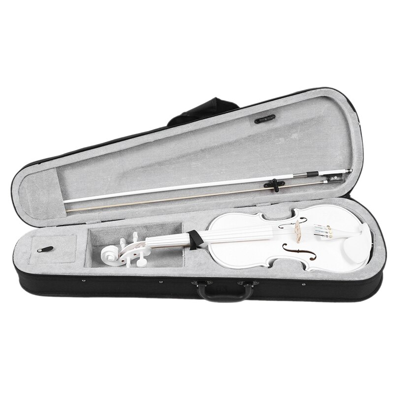 Studerende violin 4/4 fuld størrelse violin violin sæt barn begynder hvid violin: Default Title