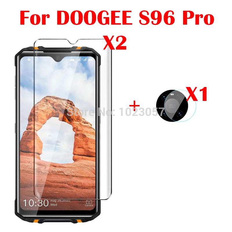 3-w-1 kamera szkło hartowane dla Doogee S96 zawodowiec ScreenProtector szkło dla Doogee S96 2.5 D szkło: 3 in 1