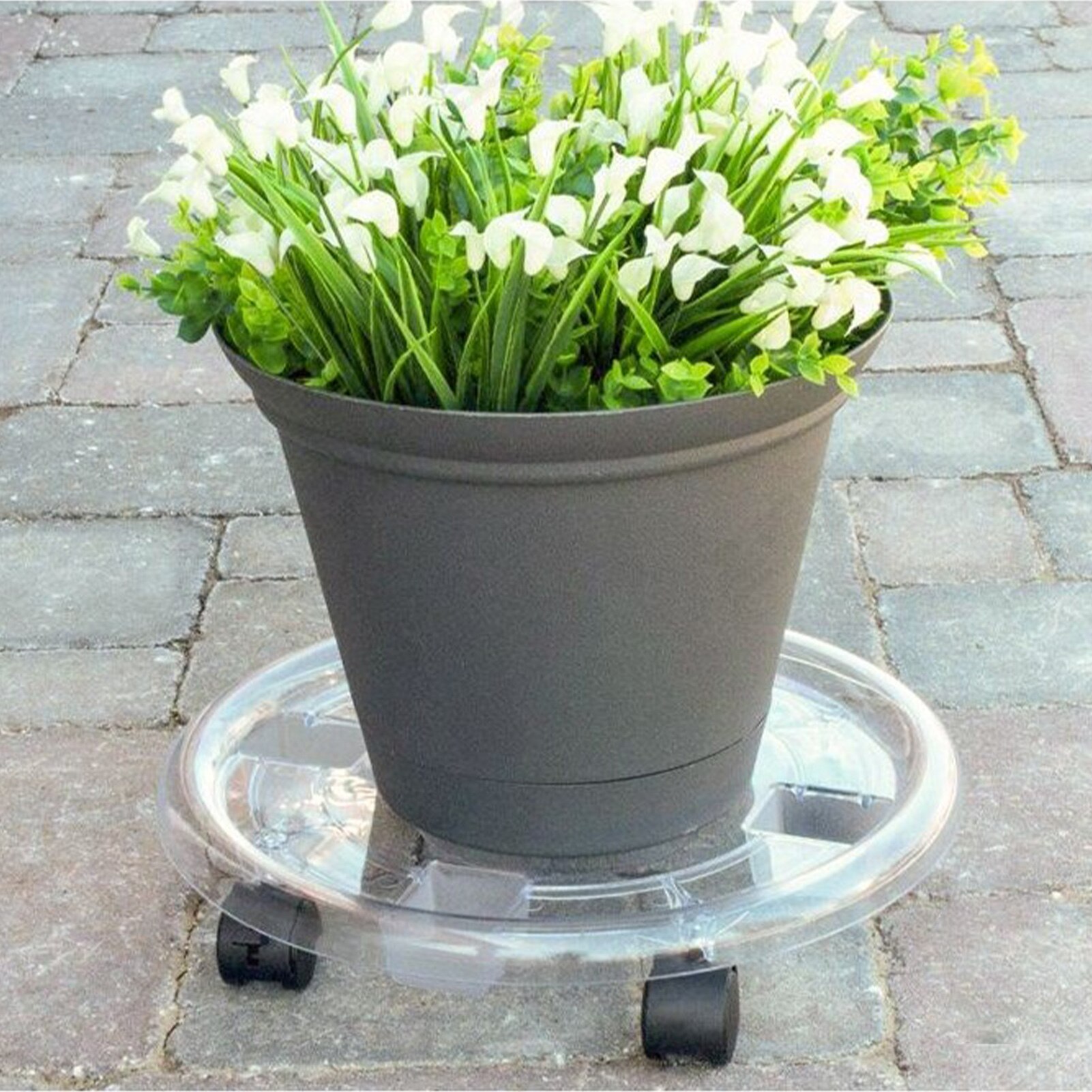 Planter Caddy With Brake 360 Wheel Flowerpot Mobile Tray Plant Stand Indoor Outdoor Planter Caddy Flower Pot Mover Trolley