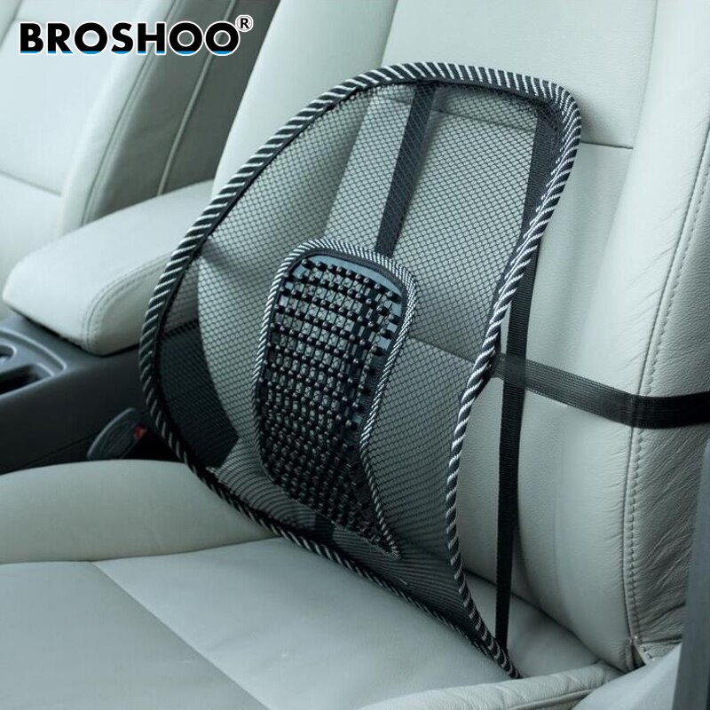 Broshoo 1Pcs Car Seat Stoelmassage Terug Lendensteun Mesh Ventileren Kussen Black Auto Styling
