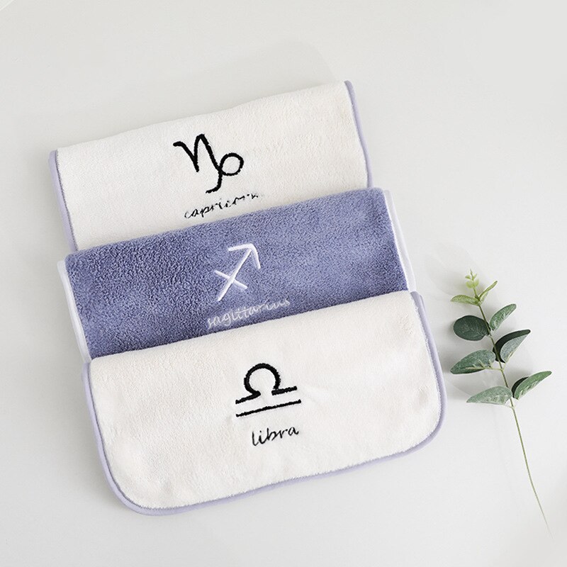 32*60cm Face Towel Microfiber Water Absorption Constellations Home Quick Dry Towels Small Soft Embroidery Bath Shower