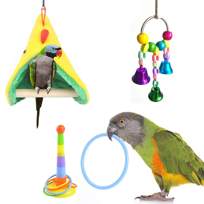 Papegaaien Speelgoed Huisdier Vogel Accessoires Voor Huisdier Speelgoed Swing Papegaai Bel Ketting Hangmat Speelgoed Ring Intelligentie Developmental Game