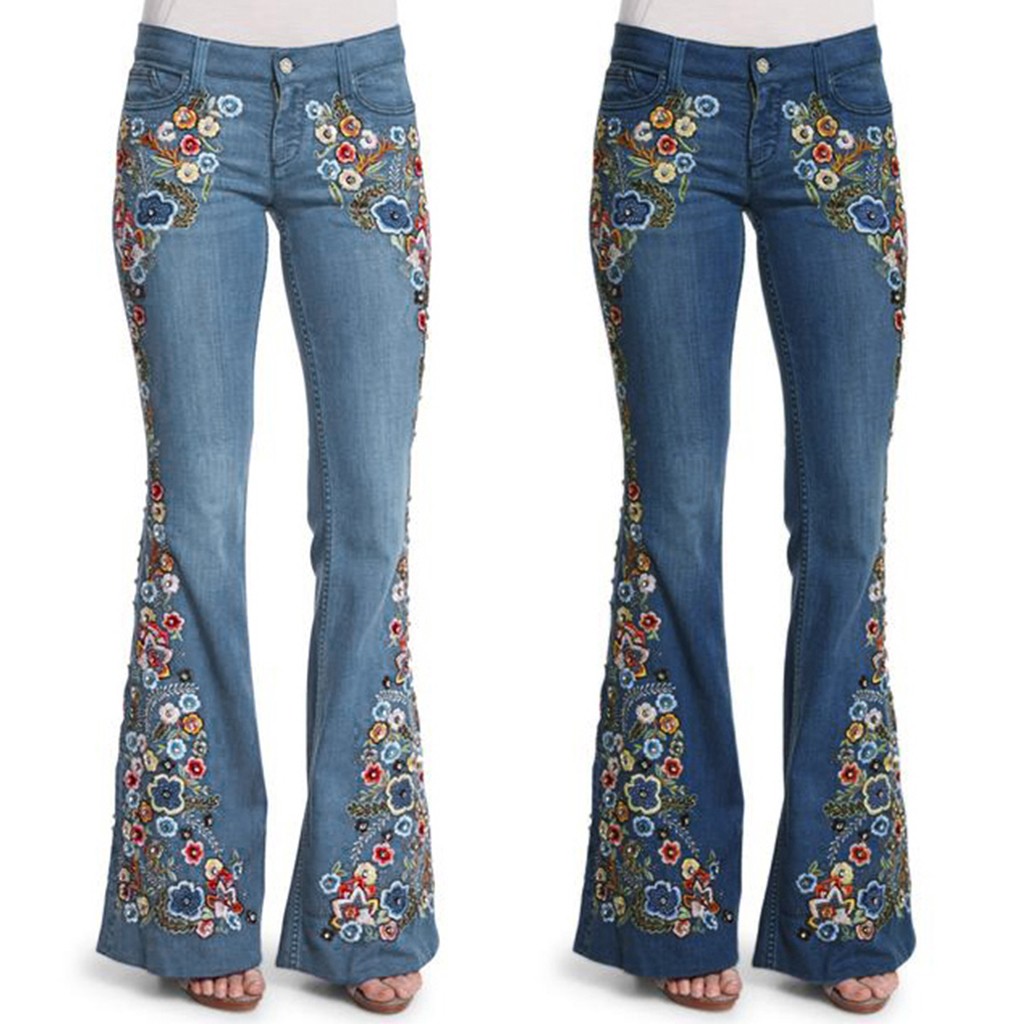Braided Blossom Denim Pants main image 1