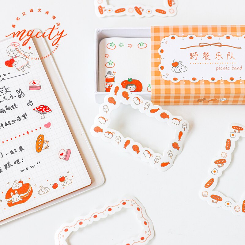 XINAHER 60pcs/box Cartoon flower border paper sticker decoration stickers DIY for craft diary scrapbooking planner label sticker