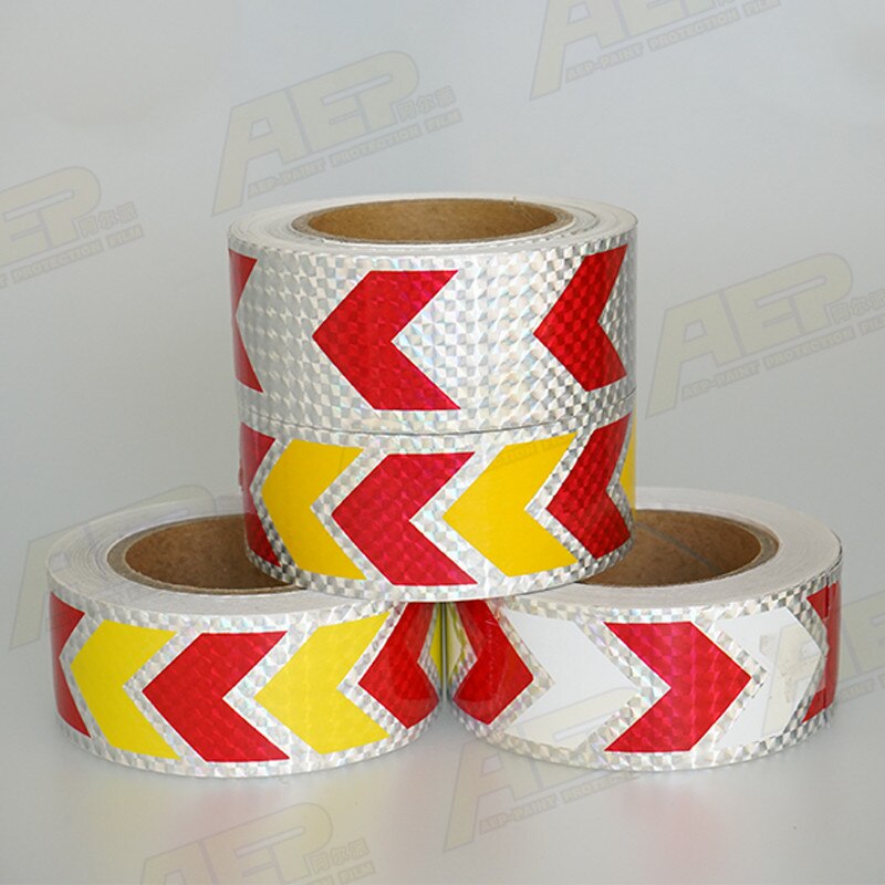 3M Reflective Tape Arrow Guide Warning Mark Strip Waterproof For Automobile Truck Trailer Traffic Road Safety Reflective Film